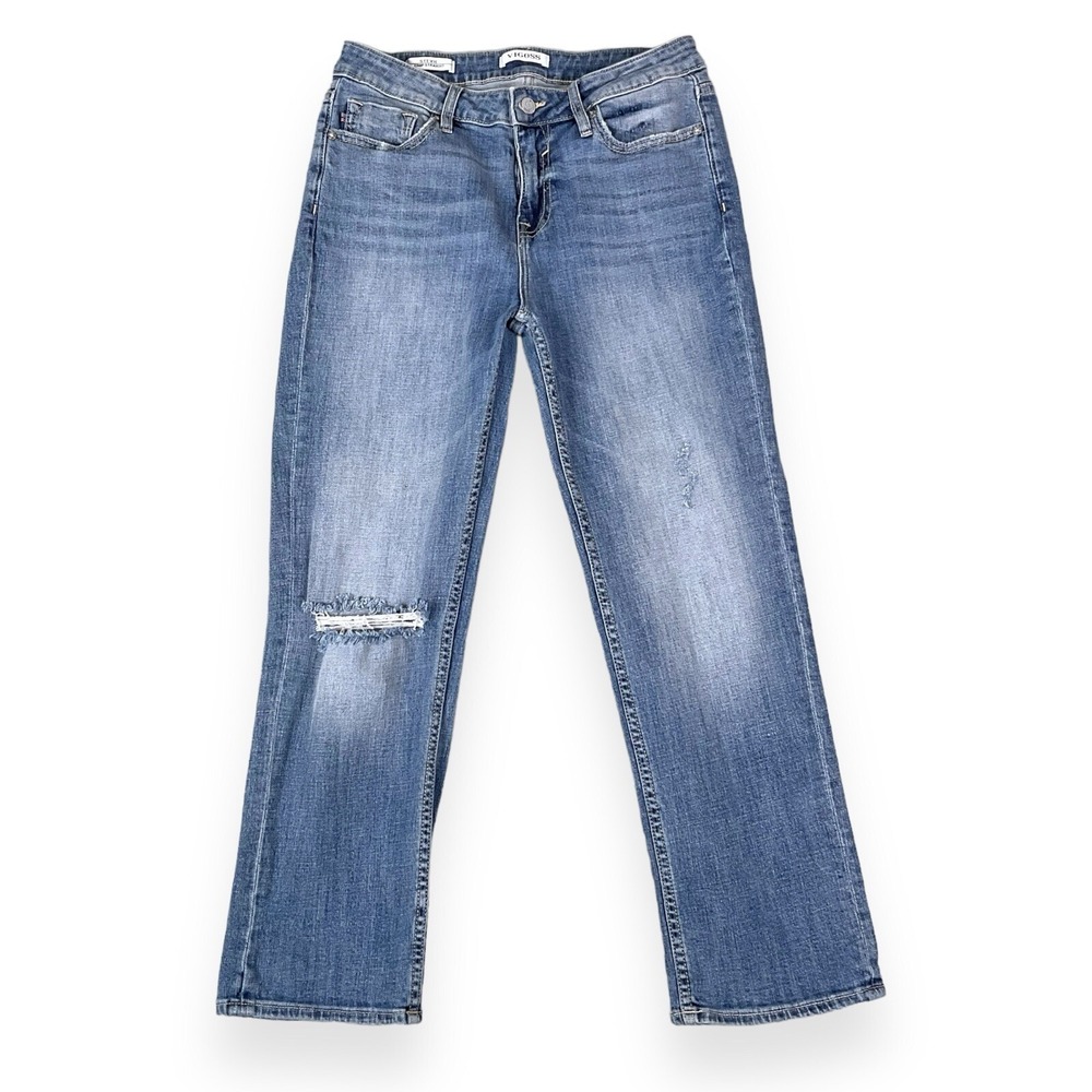 Vigoss Jeans Womens Size 28 Blue Stevie Crop Straight Leg Stretch